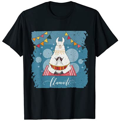 Damen Yoga LLamaste | Kawaii Lama Meditation T-Shirt