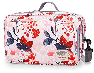 SONARIN Borsa Organizer per Passeggino,Organizzatore Universale per Passeggino,con portabicchieri, 2 ganci per carrozzina,usato come borsa da trasporto,universale per tutti i passeggini(Rosa)