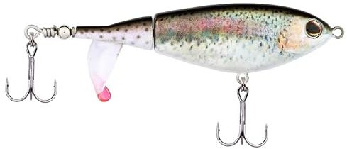 Berkley Choppo Topwater Angelköder, HD Rainbow Forelle, Größe 90, verkuppter Propellerschwanz für Balance von Sound und Spray, ausgestattet mit Sharp Fusion19™ Haken