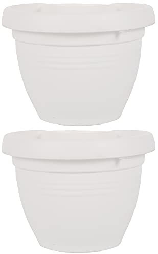 2 Stück Fallrohrpflanzgefäss Blumentopf für Regenrohr Weiß Kunststoff Ablaufrohr Blumentopf Hängeampel Vertikaler Garten Sukkulenten Pflanzen Behälter Garten Dekoration