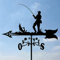CNMJI Gartendeko Wetterhahn Wetterfahne Garten, Angler Metall Windrichtungsanzeiger, Retro Farm SzeneGarten, für Garten Hinterhof Terrasse Hof Dach Ornament Messwerkzeuge