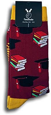 TwoSocks lustige Socken Damen Herren witzige Strümpfe als Geschenk Einheitsgröße (Student)