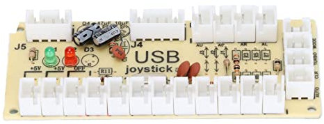 Zero Delay USB Encoder Board, USB auf Joystick Taste für PC MAME Retro, mit 2,8mm Tastendraht und 5 Pin Joystick Kabel(QM070916 (einzeln))