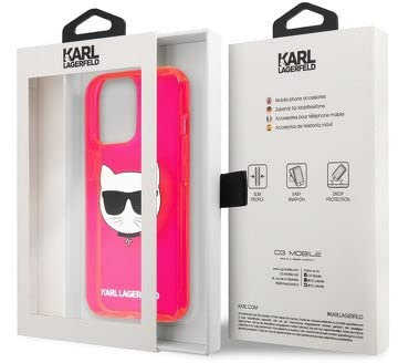 Karl Lagerfeld KLHCP13LCHTRP Case for iPhone 13 Pro / 13 6.1 Inch Pink Glitter Choupette Fluo