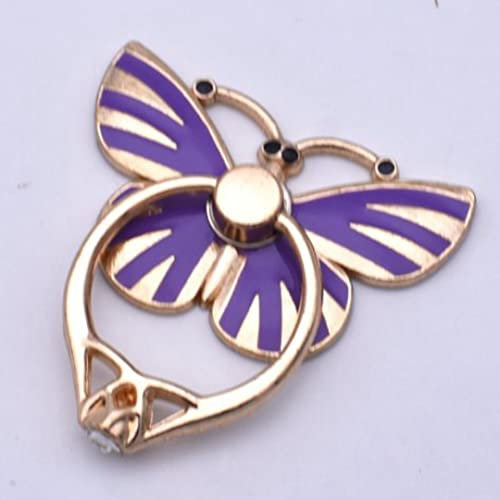 Cell Phone Ring Stand, Butterfly Finger Ring Holder, Hand Grip Compatible with iPhone, Smartphones (Purple)