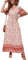 GRECERELLE Robe de plage longue d'été bohème pour femme - Imprimé floral - Col en V - Manches courtes - Cordon de serrage - Taille haute, Feuille d'érable rouge blanche, S