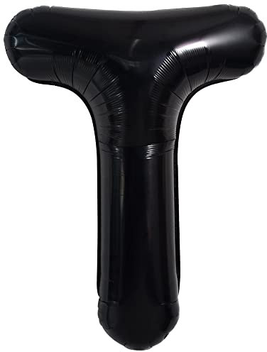 40 Zoll große schwarze T Buchstabe Ballons Jumbo Helium Ballons, Folie Mylar Big Alphabet Ballons für Geburtstagsfeier Jubiläum Valentinstag Zubehör Dekorationen