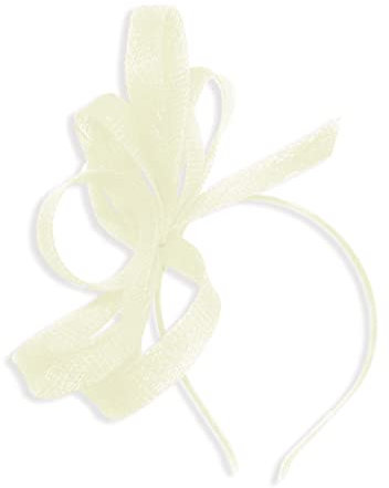 Caprilite Veganer Sinamay Fascinator Stirnband Hochzeit Hoop Damen Tag Ascot Rennen, cremefarben, 1 count (Pack of 1)
