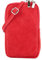 modamoda de T197 Damen Leder Handytasche 6,7 Zoll Umhängetasche handmade in Italy, Farbe:Signalrot/Wildleder