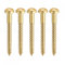 sourcing map Wood Screws M4 x 40mm Slotted Round Head Brass Self-Tapping Screw 20 Pcs