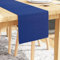 Encasa XO Tischläufer | Garngefärbte Feinripp-Baumwolle | Größe 32x200 cm | Solide blau | Maschinenwaschbar