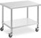 Royal Catering Edelstahltisch mit Rollen 70 x 100 cm 155 kg Tragkraft Arbeitstisch