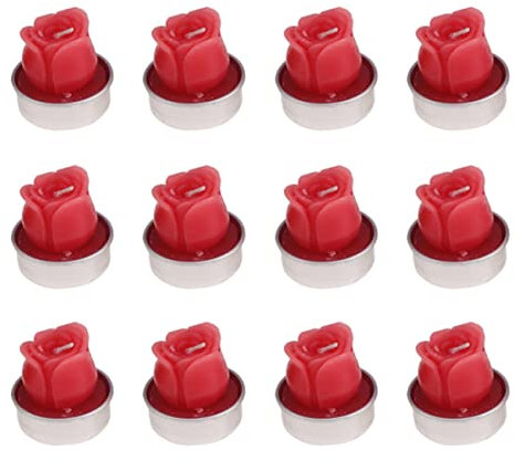 Uonlytech 12Pezzi Simulazione Decorative Rosse per Matrimonio e Casa Senza Fumi con