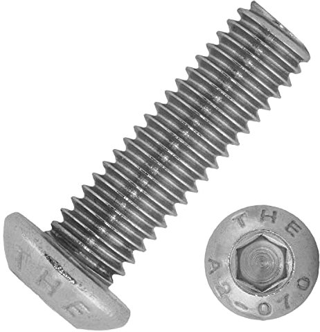 Techtanium Linsenkopfschrauben M6 x 12/12 mm mit Innensechskant aus Edelstahl A2 (100 Stück) | Versch. Größen & Verpackungseinheiten verfügbar | Halbrundkopfschrauben | Linsenschrauben | ISO 7380