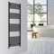Warmehaus Curved Bathroom Heated Towel Rail Warmer Radiator Central Heating 1800x600mm - Black