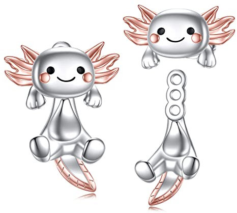 POPLYKE Axolotl Ohrstecker für Frauen 925 Sterling Silber Axolotl Schmuck Hypoallergene Axolotl