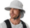 JOYART Surfhut, Strand-Sonnenhüte mit Kinnriemen zum Surfen, Bootfahren, Reiten, Wassersport, Herren, Damen, 7 cm breite, steife Krempe, Grau, 0