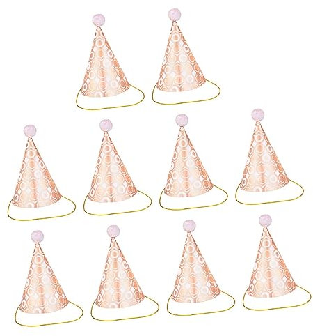 ibasenice Goldene Papier Geburtstagshüte mit Pailletten, 10 Stück