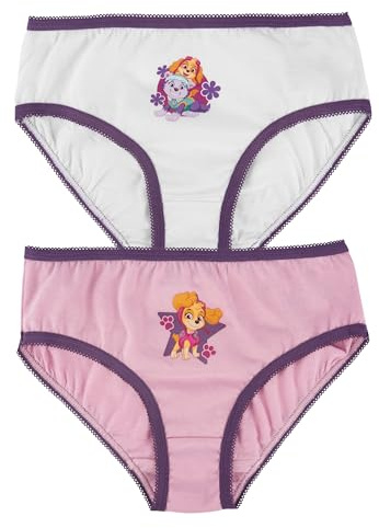 Paw Patrol Unterhose für Mädchen Kinder Panty Slip Unterwäsche Rosa/Weiß (2er Pack)