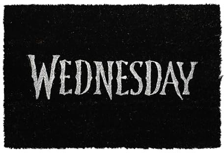 SD Toys Wednesday Fußmatte Logo schwarz, aus Kokosfaser, Unterseite aus PVC.