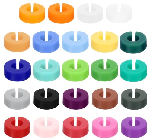 sourcing map 24Pcs Wine Glass Charm, Silicone Drink Markers Wine Glass Markers Identifier Tags for Wine Glass Champagne Flutes Cocktails, 24 Colors