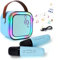 Regalo de Karaoke Microfonos para Niña y Niño de 4 5 6 Años: Microfono de Karaoke para Niños de 6 7 8 9 Años Juguete de Microfono de Karaoke para Niños de 4 a 12 Años(2 Mic Azul)