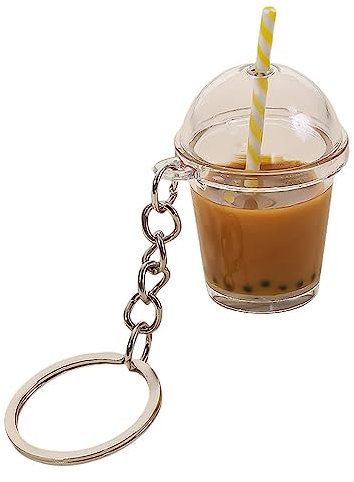 Limtula Kleine BobaMilk Teetasse Schlüsselanhänger Niedlicher Bubble Tea Schlüsselanhänger KawaiiCar Rucksack Schlüsselanhänger Tassenanhänger Paar Geschenke Niedlicher Schlüsselanhänger