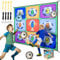 IEEILULU Ensemble de Jeu de Ballons de Football pour Enfants, Set de Tapis de Jeu de Football But de Football en Flanelle Pliable avec Scores et Football pour Enfants pour Jardin (Vert)