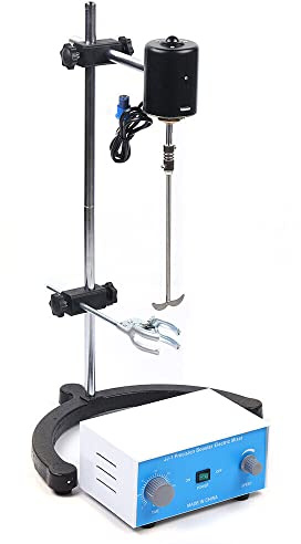 Laborrührer Mixer, 220v 200w Elektrisch Präzision, 3000 U/min Labor Rührgerät mit 0-120Min Timer, Rührwerk Überkopfrührer Rührer