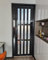 Porta a Soffietto da Interno Porte Scorrevoli Nere con Finestra a Griglia e Maniglia, Porta Pieghevole a Fisarmonica in Pvc per Cucina e Bagno, Schermo Divisorio Magnetico Retrattile(45x80in (114.5x20