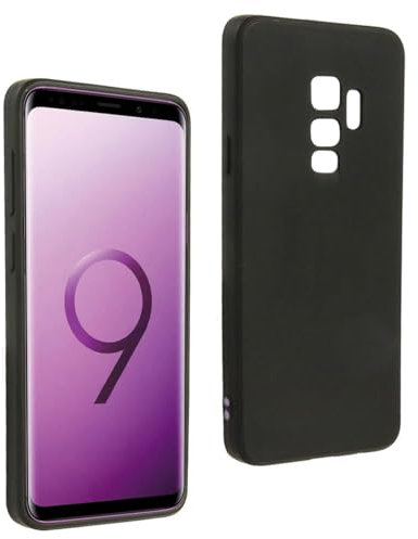 REY Cover in Gel TPU Nera per Samsung Galaxy S9 Plus, Ultra Sottile 0,33 mm, Morbido Flessibile, Custodia Silicone