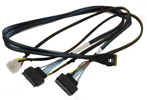 KALEA-INFORMATIQUE PCIe 4.0-Kabel mit Slim SAS SFF-8654 8i 74-Pin-Steckern zu 2x SFF-8639 68 Pin U2 U3 Länge 70cm