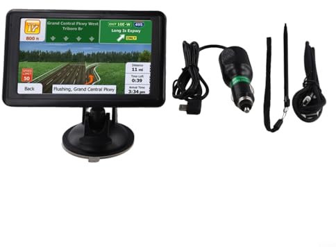 ComfyHarbor 12,7 cm (5 Zoll) GPS-Navigator mit HD-Touchscreen, unterstützt 32 GB TF-Karte, Auto- und Motorradgebrauch, inklusive Halterung und Kabeln