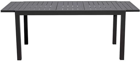 AVANTI TRENDSTORE - Tertenia - Ausziehbarer Gartentisch aus Aluminium in der Farbe Anthrazit. Ideal für Ihren Balkon oder Garten. Maße LAP ca. 160/200x75x90 cm