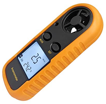 Digitales Anemometer, Tragbares Windgeschwindigkeitsmessgerät mit Hintergrundbeleuchtung LCD, Hochgenauigkeitswetteranemometer für Drachenfliegen, Windsurfen, Drohnenfliegen,