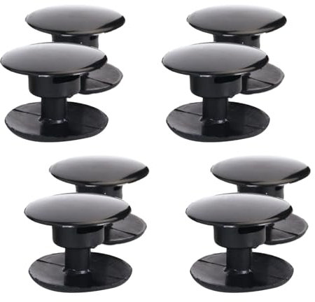 BHSTTNIXP 8 Sets 16mm Black Replacement Rivets Button for Beach Shoes,Durable Plastic Screw Rivet Fastener Strap Button
