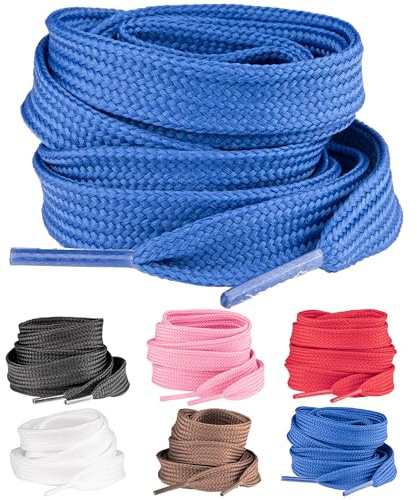 SULPO Lot de 2 paires de lacets pour baskets larges - 15 mm de large - Chaussures de sport - Lacets à lacets pour chaussures de sport pour chaussures de sport pour femme, homme et enfant.