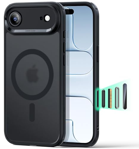 ESR für iPhone Air Hülle mit Kamerasteuerung Capture Button, Kompatibel mit Magsafe, Magnetische Handyhülle für iPhone 17 Air Case, Zertifizierter Militärschutz Starke Stoßfest, Mattschwarz