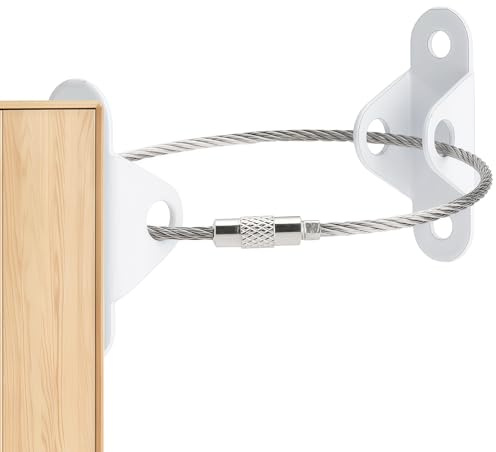 XRVRILE 6 Stück Kippsicherung Möbelgurte Wandbefestigung, Kippsicherung Schrank, Kippschutz Möbel Kippschutz Sicherheitsgurt für Bücherregal Schrank Kommode, Weiß