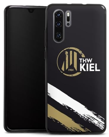 Silikon Hülle kompatibel mit Huawei P30 Pro New Edition Case schwarz Handyhülle THW Kiel Logo Handball