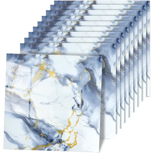 LHNNDM 10 Stück Ziegelsteintapete, 30 x 30 cm, selbstklebende Wandaufkleber, entfernbare 3D-Tapete, wasserdicht, geeignet für Küche, Bad und Wohnzimmerdekoration (Marmormuster)