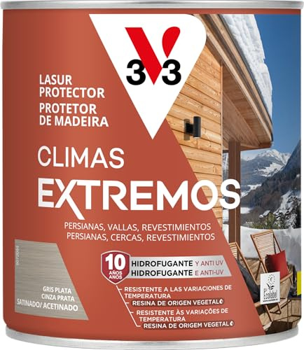 V33 Lasur Protector Climas Extremos Satinado Gris Plata 0,75L