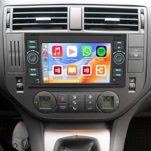 2+64G Android 15 Autoradio Für Ford C-MAX 2006 2007 2008 2009 2010 mit Carplay Android Auto Doppel Din Radio 7 Zoll Touchscreen mit GPS Navi WiFi Bluetooth RDS FM Radio SWC Mikrofon Rückfahrkamera