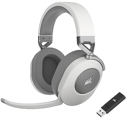 Corsair HS65 Wireless Gaming Headset Bluetooth Dolby 7.1 Surround Sound – Bianco (ricondizionato)