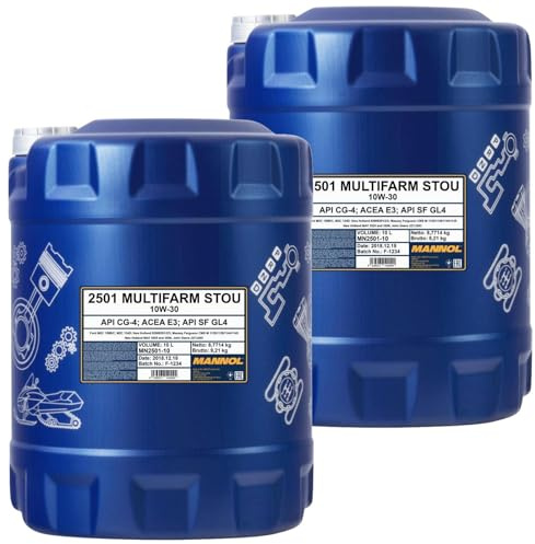 Mannol 2x MN2501-10 Motoröl (10 L) | 2x MN2501-10, Mannol 2501 Multifarm Stou 10W-30