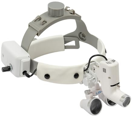 Lupenbrille Zahnarzt mit Licht, Medizinische Dental Chirurgisch Lupenbrille 3.5X 420mm mit Einstellbarer Lampe 5W LED Binokularlupen für Medizinische Dental Chirurgisch, Kosmetik, Plastische Chirurgie
