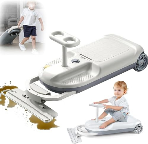 Floor Cleaning Go-Kart Toy, Kids Ride-On with Dual Motors, Adjustable Speed & Storage, for Ages 3-8