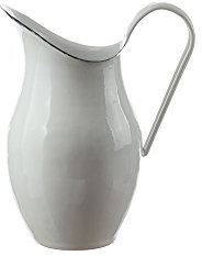 Münder-Emaille - Wasserkanne - Wasserkaraffe - Weiß - 2,5 l