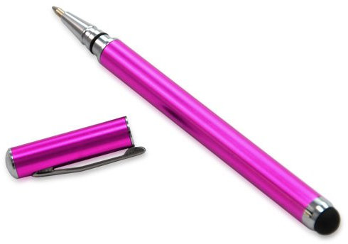 Pennino di lusso 2 in 1 funzione penna per qualsiasi cellulare touch capacitivo Apple IPHONE3G/IPHONE3GS/IPHONE4/IPHONE4S/IPOD TOUCH colore rosa fucsia