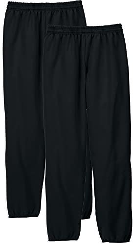 Hanes mens Ecosmart Non-pocket (Pack of 2) athletic sweatpants, Black-2 Pack, XX-Large US